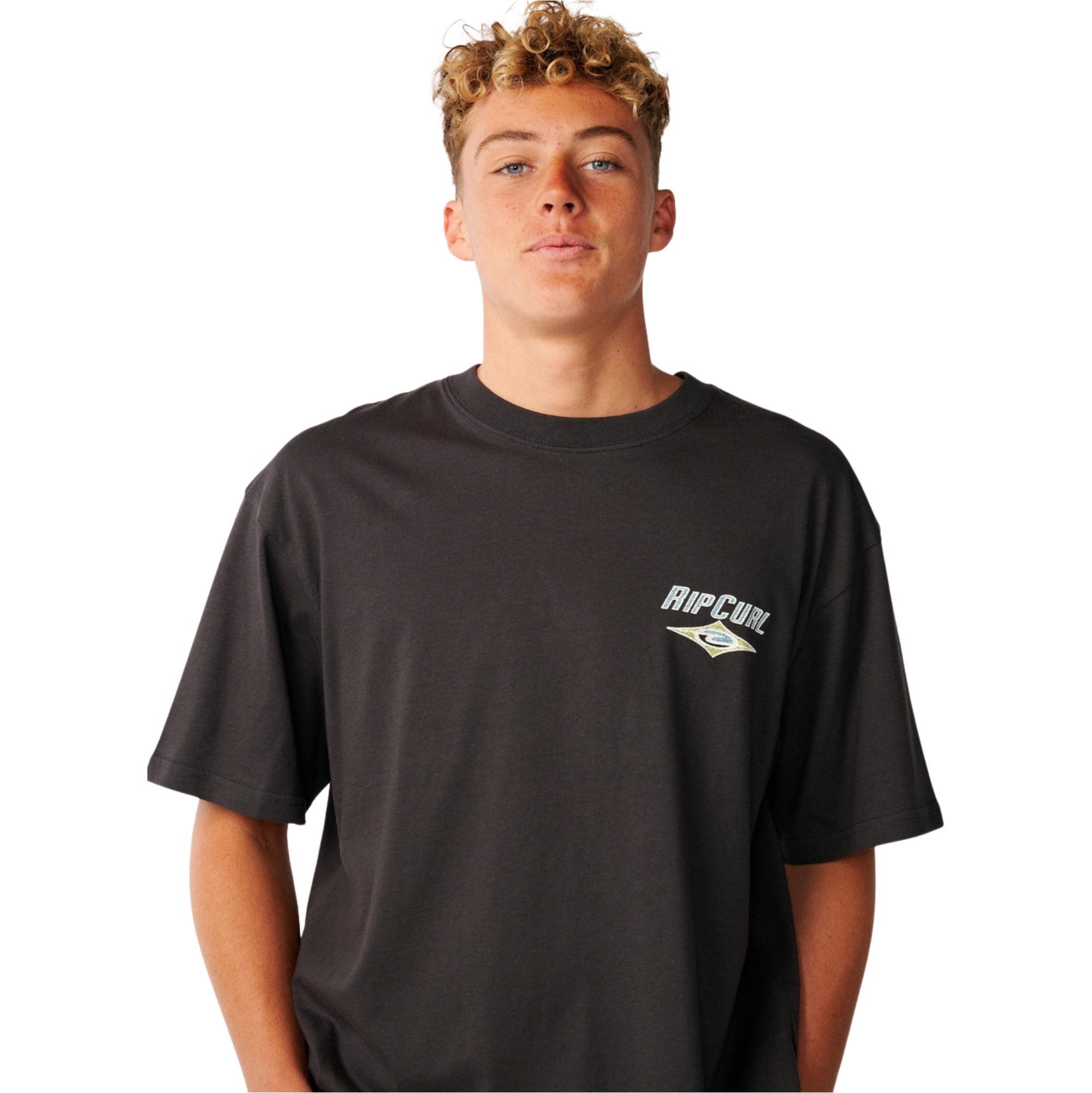 2026 Rip Curl Mens Heritage Icon T-Shirt 12FMTE - Washed Black